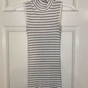 Striped mock neck tank